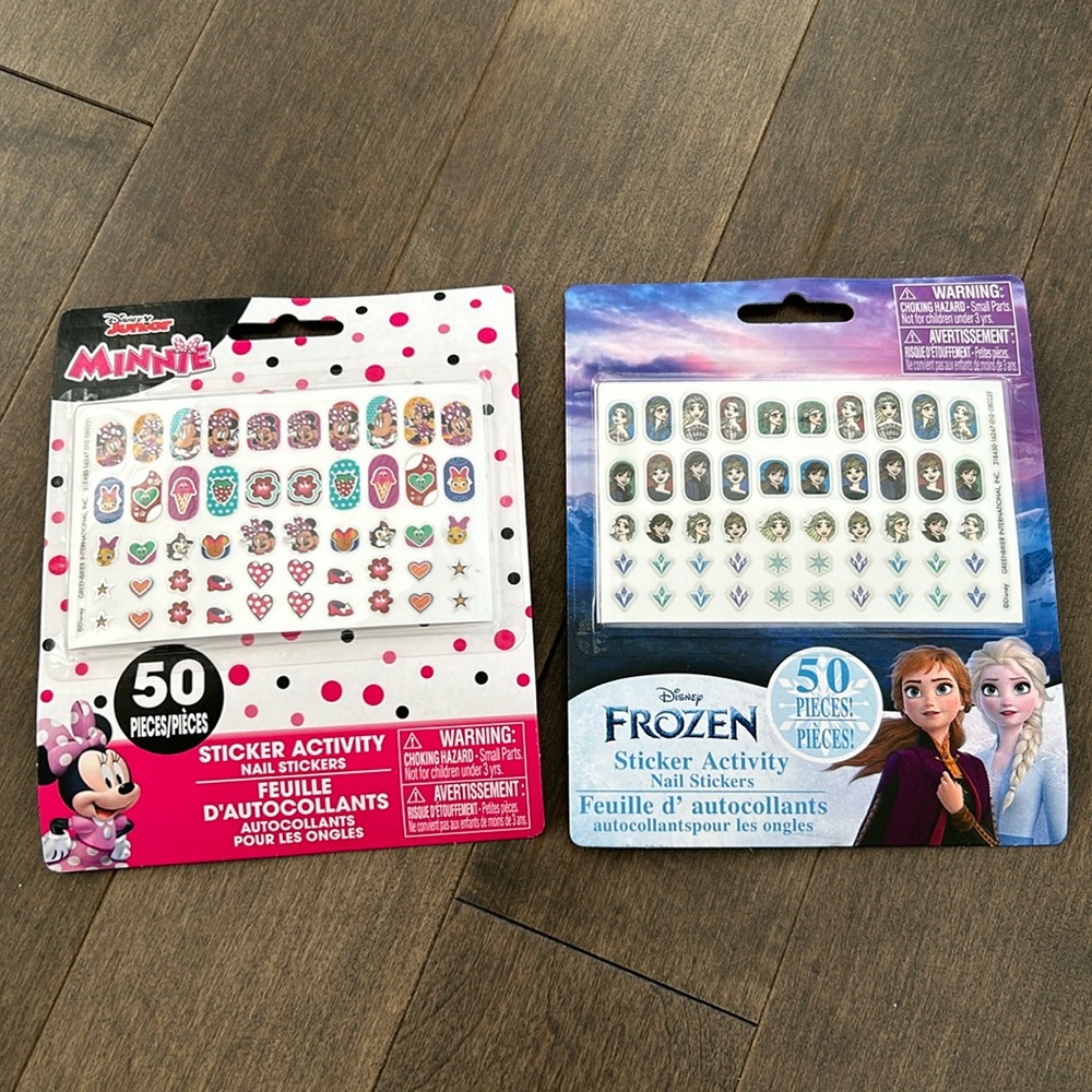 MINNIE MOUSE, FROZEN Girls Nail Sticker Set, Beauty Fashion Play, Removable